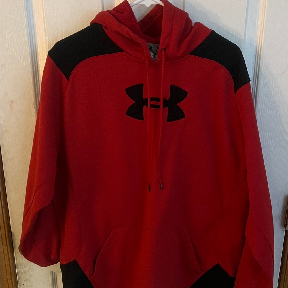 Under Armour Men's Red and Black Hoodie